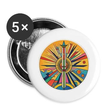 summer illusion - Buttons large 2.2''/56 mm (5-pack) - white - Front