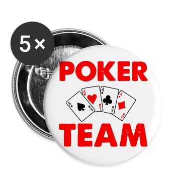 Équipe de poker - Lot de 5 grands badges (56 mm) - blanc - Devant