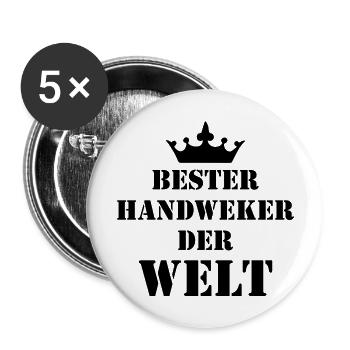 Handwerker Handyman Handwerk Werkzeug Baustelle - Buttons groß 56 mm (5er Pack) - Weiß - Vorne