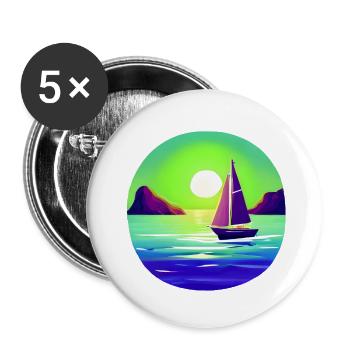 Sailing Sailboat Sailing Sailing Sailing Ship - Buttons large 2.2''/56 mm (5-pack) - white - Front