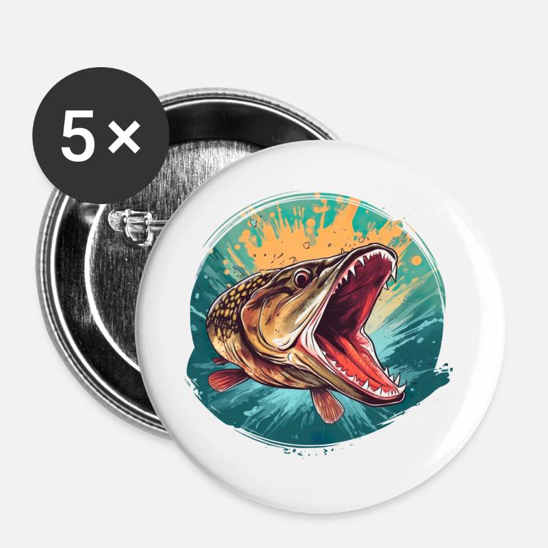 Pike - Buttons large 2.2''/56 mm (5-pack) - white
