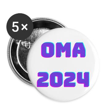 Oma 2024 - Buttons groß 56 mm (5er Pack) - Weiß - Vorne