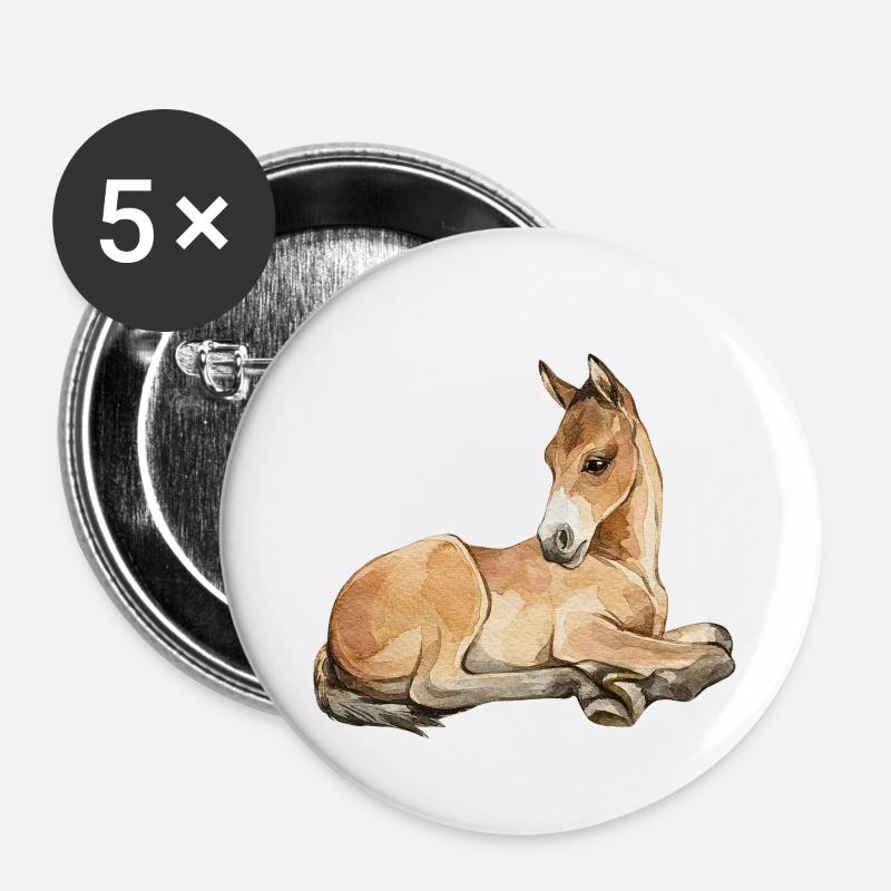 fohlen - Buttons groß 56 mm (5er Pack) - Weiß