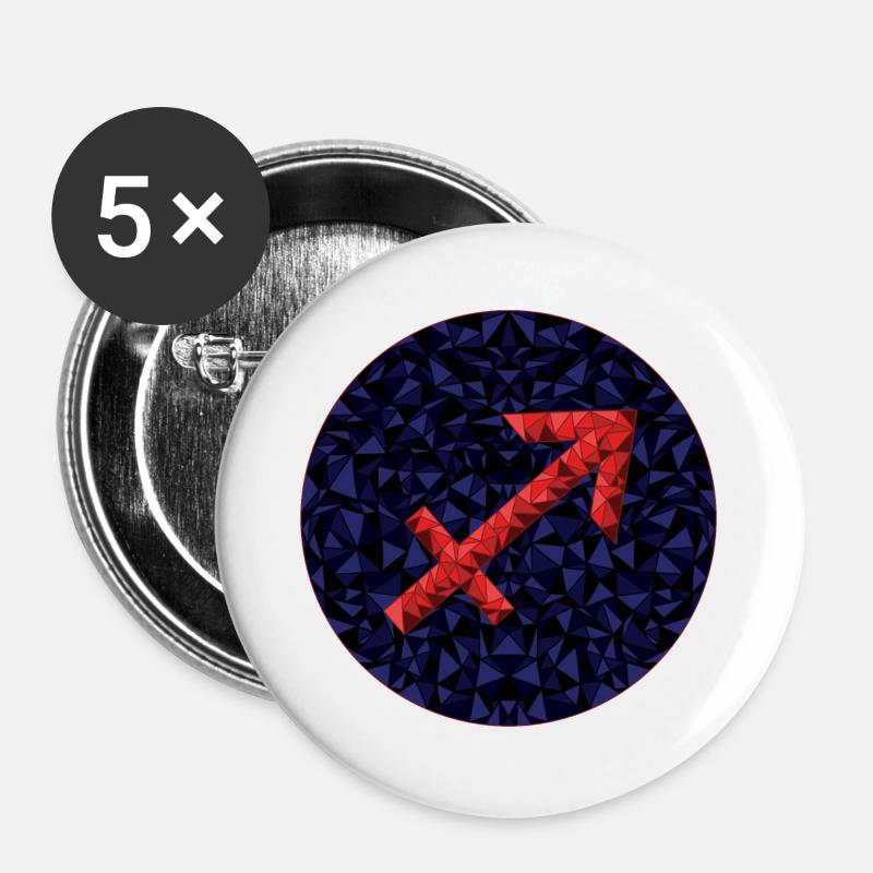 Saggitarius - Buttons large 2.2''/56 mm (5-pack) - white