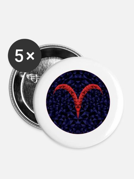 Aries - Buttons groß 56 mm (5er Pack) - Weiß