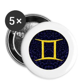 Gemini - Buttons groß 56 mm (5er Pack) - Weiß - Vorne
