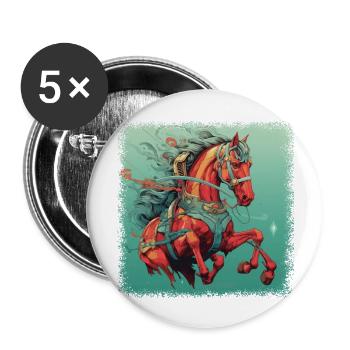 Western Birthday Present Idea Funny Quote Gift - Buttons large 2.2''/56 mm (5-pack) - white - Front