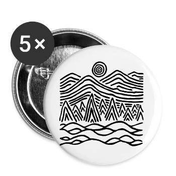 Seltsame schwarze Landschaft - Buttons groß 56 mm (5er Pack) - Weiß - Vorne