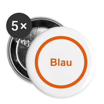 Blau - Buttons groß 56 mm (5er Pack) - Weiß - Vorne