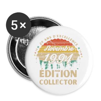 29 ans Novembre 1994 édition collector - Lot de 5 grands badges (56 mm) - blanc - Devant