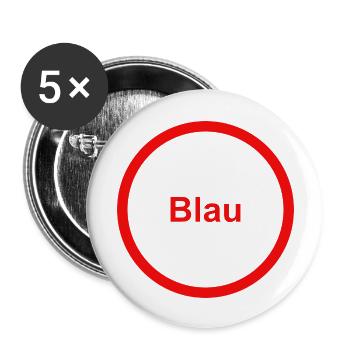 Blau - Buttons groß 56 mm (5er Pack) - Weiß - Vorne