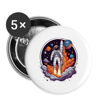 Rocket launch universe - Buttons large 2.2''/56 mm (5-pack) - white - Front