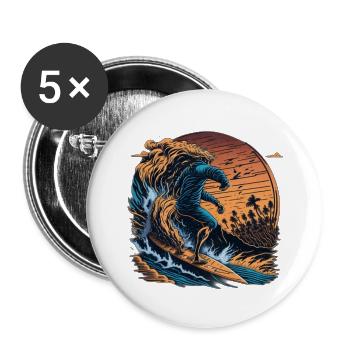 Palm Beach Surferboy - Lot de 5 grands badges (56 mm) - blanc - Devant