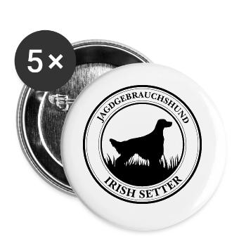 Irish Setter Jagdgebrauchshund Jagdhunde Wilsigns - Buttons groß 56 mm (5er Pack) - Weiß - Vorne