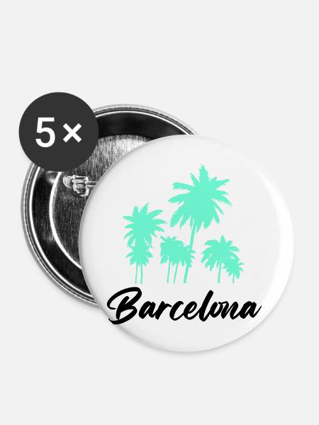 barcelona - Buttons groß 56 mm (5er Pack) - Weiß