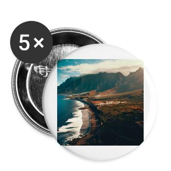 Island Mountains - Buttons large 2.2''/56 mm (5-pack) - white - Front
