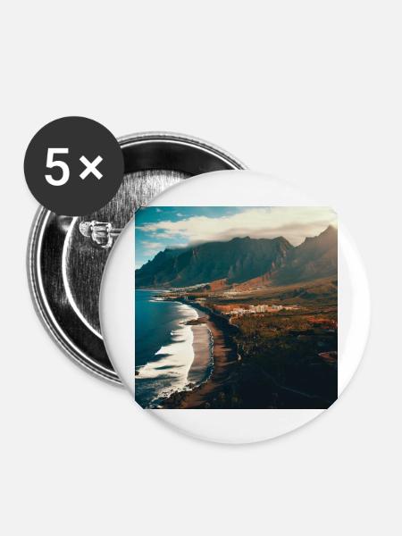 Inselberge - Buttons groß 56 mm (5er Pack) - Weiß