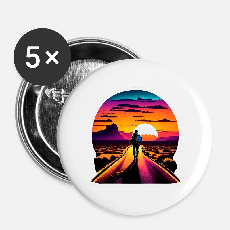 Walk into the sun - Buttons large 2.2''/56 mm (5-pack) - white