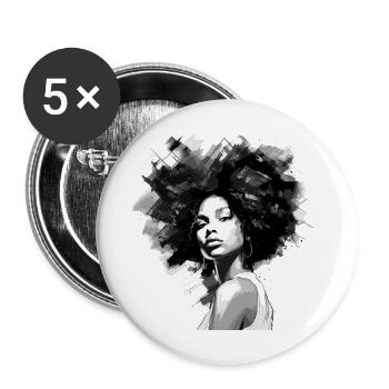 Artistic Black and White - Buttons groß 56 mm (5er Pack) - Weiß - Vorne