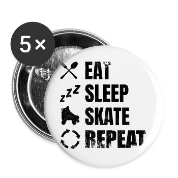 Roller skating routine - Buttons large 2.2''/56 mm (5-pack) - white - Front