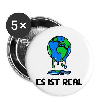 Umwelt Mutter Erde Natur Statement Naturschutz - Buttons groß 56 mm (5er Pack) - Weiß - Vorne
