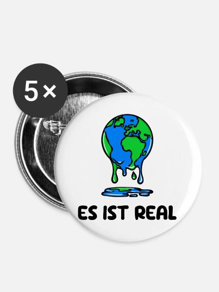 Umwelt Mutter Erde Natur Statement Naturschutz - Buttons groß 56 mm (5er Pack) - Weiß