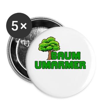 Umwelt Baum Mutter Natur Statement Naturschutz - Buttons groß 56 mm (5er Pack) - Weiß - Vorne