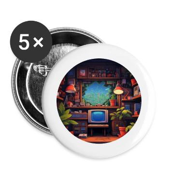 Le rêve de tout joueur rétro - Lot de 5 grands badges (56 mm) - blanc - Devant