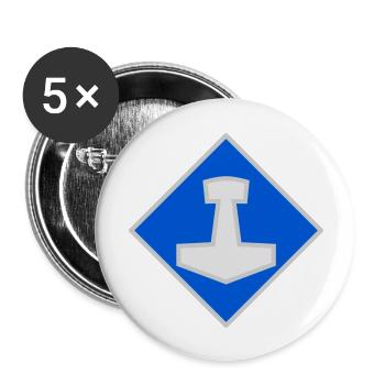 Mjölnir - Buttons groß 56 mm (5er Pack) - Weiß - Vorne