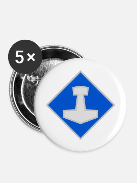 Mjölnir - Buttons groß 56 mm (5er Pack) - Weiß