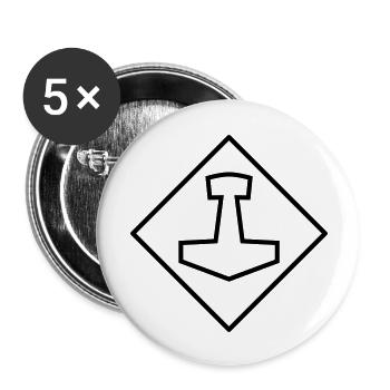 Mjölnir - Buttons large 2.2''/56 mm (5-pack) - white - Front