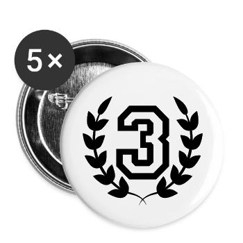 3e anniversaire-idée cadeau 3 ans - Lot de 5 grands badges (56 mm) - blanc - Devant