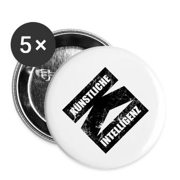 Künstliche Intelligenz - KI - The future is now - Buttons groß 56 mm (5er Pack) - Weiß - Vorne