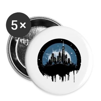 Über die Skyline der Stadt - Buttons groß 56 mm (5er Pack) - Weiß - Vorne