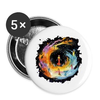Flieder im Feenland - Buttons groß 56 mm (5er Pack) - Weiß - Vorne