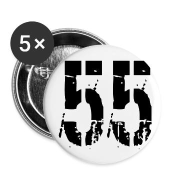 Nummer 55 - Buttons groß 56 mm (5er Pack) - Weiß - Vorne