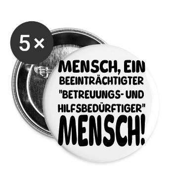 Mensch ein beeinträchtigter - Buttons groß 56 mm (5er Pack) - Weiß - Vorne