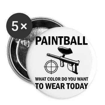 Paintball Airsoft - Lot de 5 grands badges (56 mm) - blanc - Devant