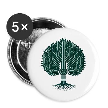 Wikingerbaum des Lebens - Buttons groß 56 mm (5er Pack) - Weiß - Vorne