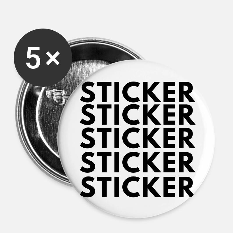 STICKER - Buttons groß 56 mm (5er Pack) - Weiß