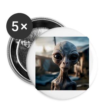 Alien no.1 - Lot de 5 grands badges (56 mm) - blanc - Devant