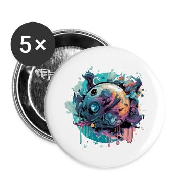 A melting world - Buttons large 2.2''/56 mm (5-pack) - white - Front