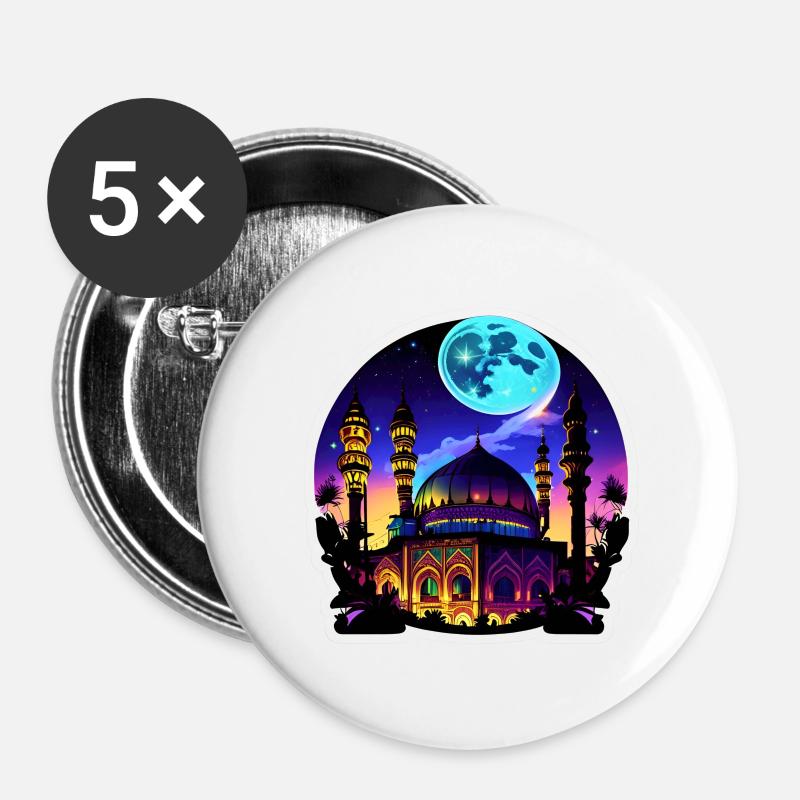 Moorish Architecture - Buttons large 2.2''/56 mm (5-pack) - white