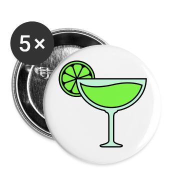 cocktail - Lot de 5 grands badges (56 mm) - blanc - Devant