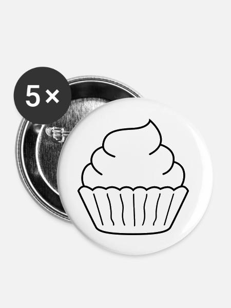 cupcake - Buttons groß 56 mm (5er Pack) - Weiß