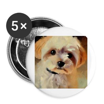 The worlds cutest dog - Buttons large 2.2''/56 mm (5-pack) - white - Front