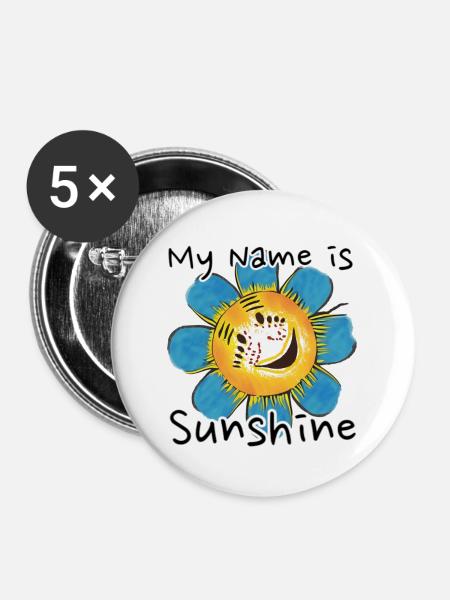 Sprüche - Buttons groß 56 mm (5er Pack) - Weiß