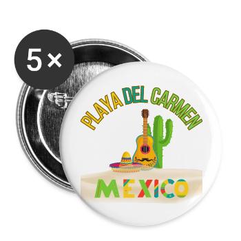 playa del carmen Mexico - Lot de 5 grands badges (56 mm) - blanc - Devant