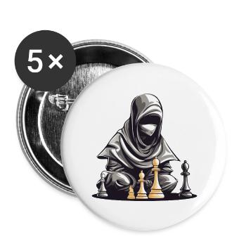 Ninja Chess High Meditation - Buttons large 2.2''/56 mm (5-pack) - white - Front