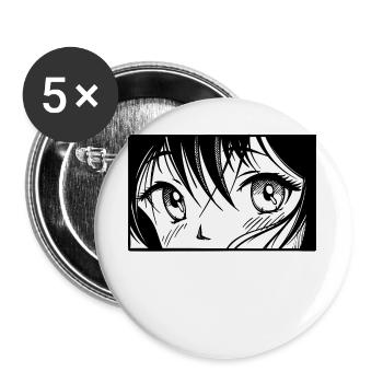 Animation Comic Manga Zeichentrick Anime Japan - Buttons groß 56 mm (5er Pack) - Weiß - Vorne